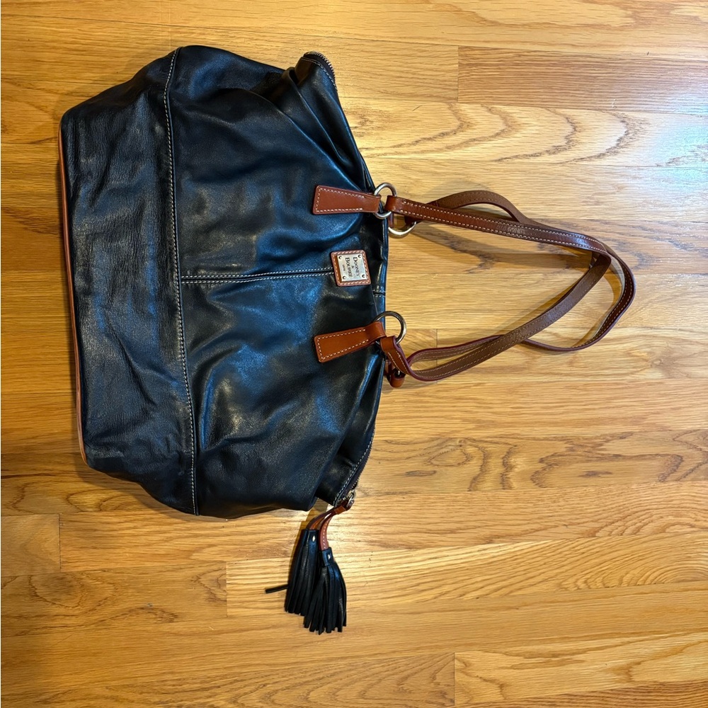 Dooney & Bourke Navy Leather Tote Bag